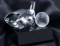 Crystal Golf Ball with Club (4"x3")